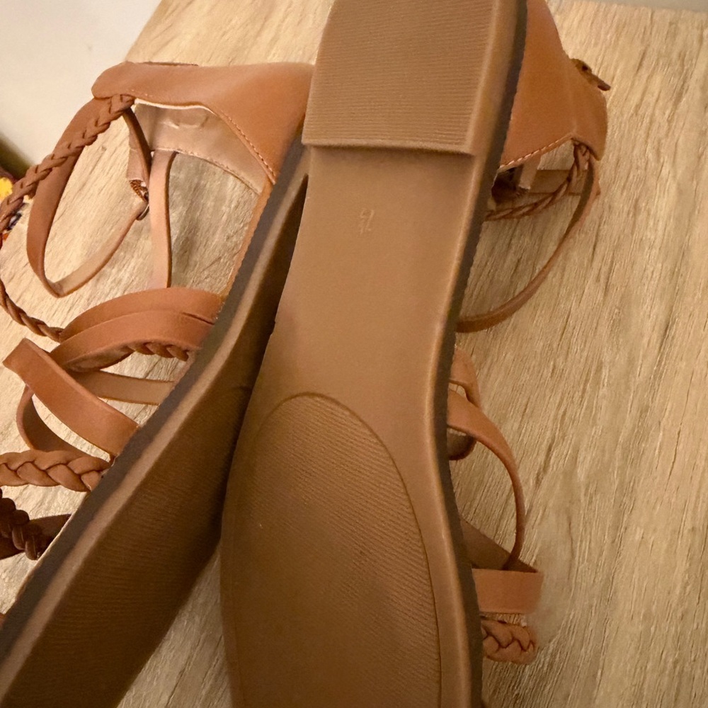 Maurices Comfortable Gladiator Tan Strappy Sandals - Picture 4 of 8